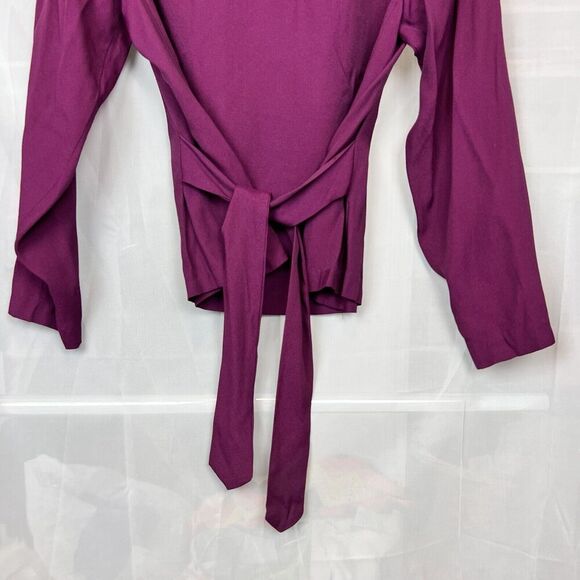 Vintage Rabbit JR womens button down blouse tie back retro careerwear teacher MD - Picture 5 of 7